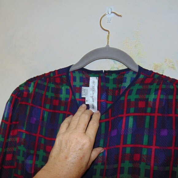 Vintage Anne Crimmins For Umi Collections Blouse Silk Abstract Geometric 10 Boho - Picture 7 of 12